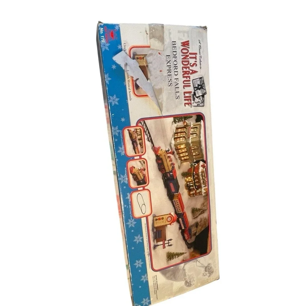 It's A Wonderful Life Bedford Falls Express Train Set No. 179 Tested Works EUC‎